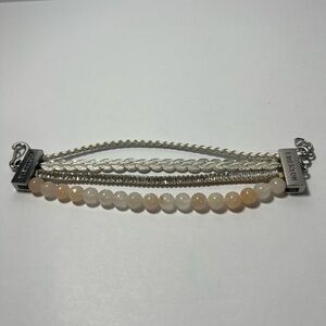 Victoria Emerson Silver and Cream Multi-Strand Bracelet